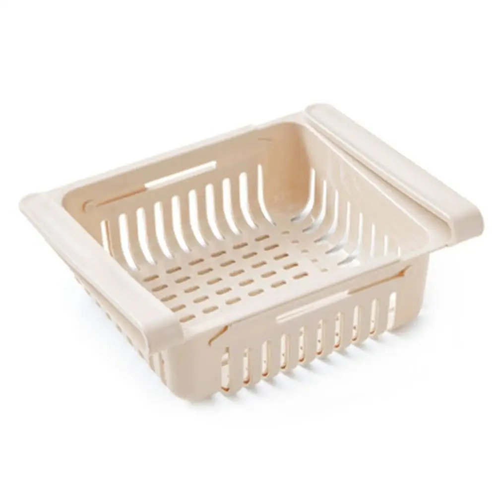 

1PCS Kitchen Refrigerator Partition Layered Fridge Freezer Space Saver Organizer Storage Rack Shelf Holder Drawer Shelving