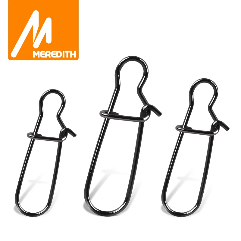 

MEREDITH 50pcs Fast Clip Lock Fishing Connector Stainless Steel Safety Pin Swivel Fishing Tackle Tool for Lures Fishhooks