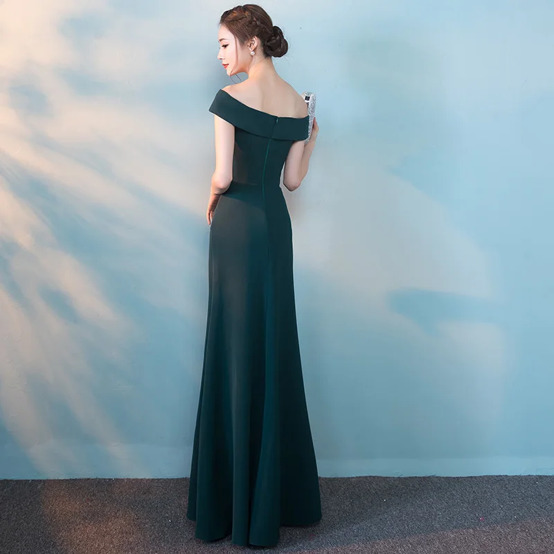 Однотонные вечерние платья с вырезом-лодочкой, женское свадебное платье Cheongsam длиной до пола, свадебное платье Qipao, элегантные длинные платья, роскошное платье Vestido XS-XXL