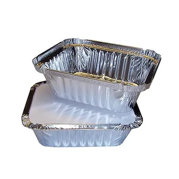 

50pcs baking tin carton set of 250/400ml silver foil kitchen bread baking barbecue food tray/plate/container tin carton T6
