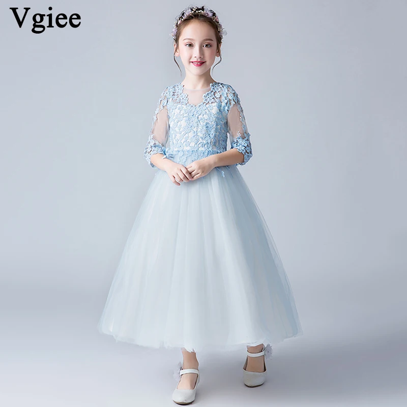 

Vgiee Girls Dresses for Party and Wedding Princess Dress Ankle-Length Cotton Mesh Kids Dresses for Girls Princess Outfit CC669