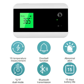 

Home Face Recognition Thermometer Infared Face Recognition Thermometer Contactless Body Temperature Detection Wall Mounted
