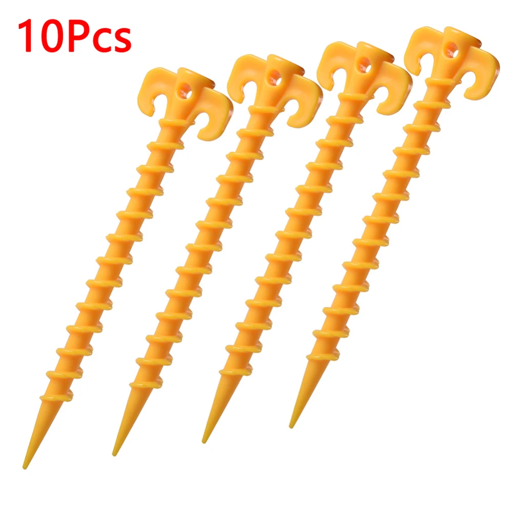 

10pcs Outdoor Camping Trip Tent Peg Ground Nails Screw Stakes Pegs Beach Tent Stakes Pegs Pins Tent Accessories 20cm Awning Nail