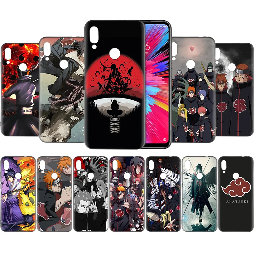 

Anime Naruto Akatsuki Pattern Silicone Case Coque for Redmi 5 6 6A S2 7 7A GO Y3 K20 Plus Pro Note 4 4X 5 6 7 7S Fundas Capa
