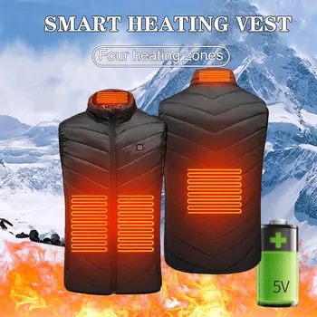 

Men Women USB Infrared Heating Vest Jacket Winter Flexible Electric Thermal Clothing Waistcoat Outdoor Fishing Hiking Dropship