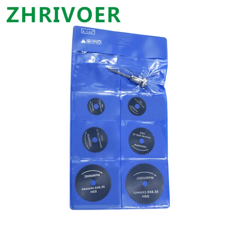 High speed steel small saw blade nitriding woodworking plastic cutting blade 6 piece set combination diameter 22-50