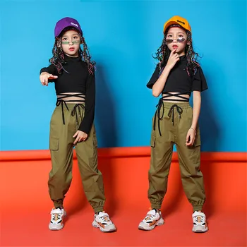 

Jazz Dance Costume Girls Short/long Sleeve Tops PersonalityTrousers Children Performance Wear Show Outfits Kids