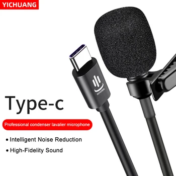 

YC-LM10 Type-C Microphone Lavalier Microfono micr Audio Video Recording Condenser for Android & Windows Smartphones,Interview