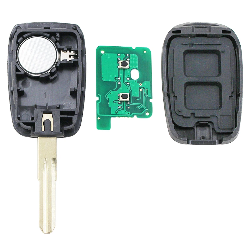 2 кнопки дистанционного ключа 433 МГц с чипом 4A PCF7961M для Renault Sandero, Dacia Logan, Lodgy Dokker Duster с нерезанным лезвием