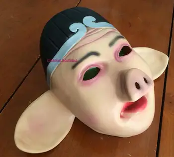 

Hotsale Moive Journey To The West Pig Bajie Latex Mask Cosplay Pig Mask Unisex Halloween Fancy Dress Costume Sun Wukong Friend