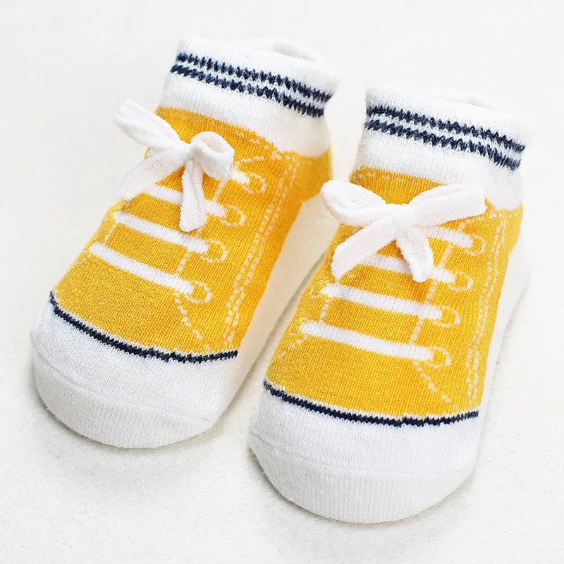 Носки для малышей Нескользящие Детские носки обувь весна-лето хлопковые силиконовые Нескользящие носки-тапочки носки для новорожденных детские вещи - Цвет: yellow
