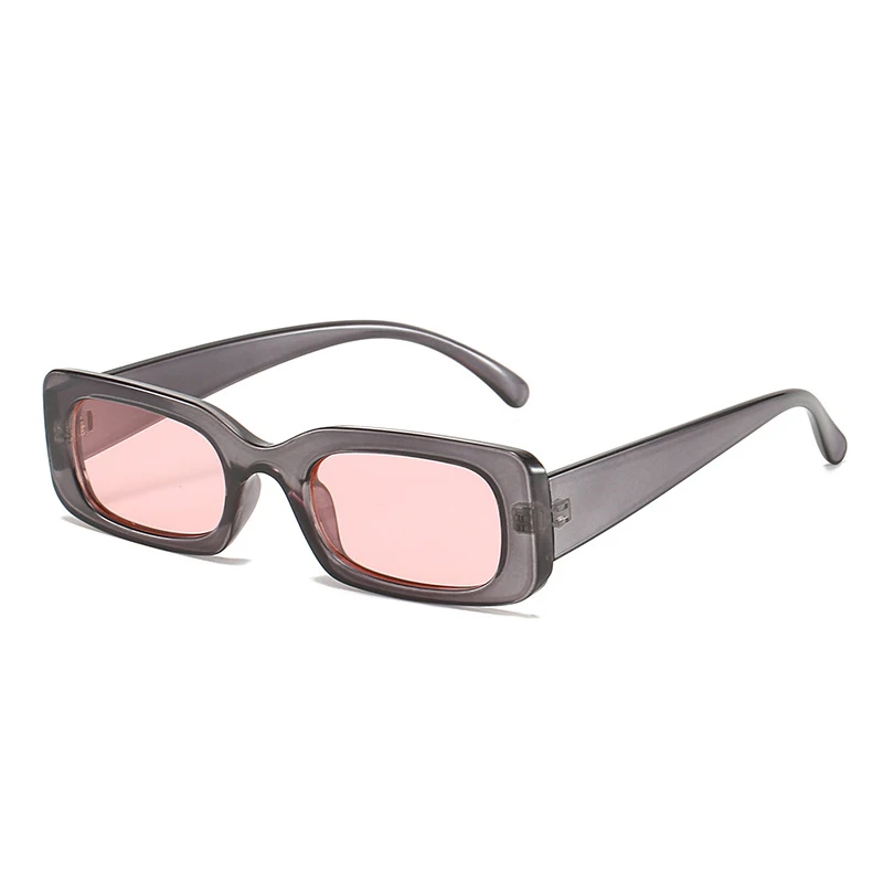 SO&EI Retro Small Rectangle Women Sunglasses Fashion Candy Color Eyewear Men Trending Square Blue Pink Sunglasses Shades UV400 black sunglasses women Sunglasses