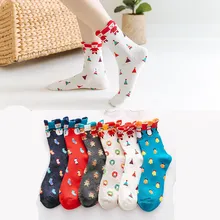 1 пара; забавные Женские носочки; сезон осень-зима; Новинка; рождественские носки с героями мультфильмов; хлопковые качественные женские носки без пятки средней высоты