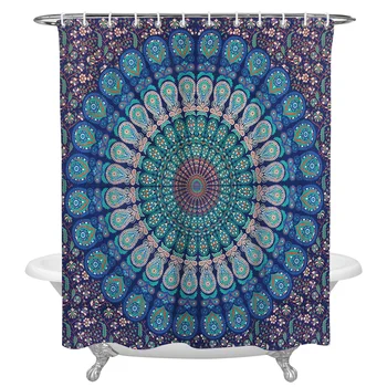 

Mandala Pattern Print Shower Curtain Waterproof Fabric Shower Curtains Large for Bathroom Accessories Polyester Curtains