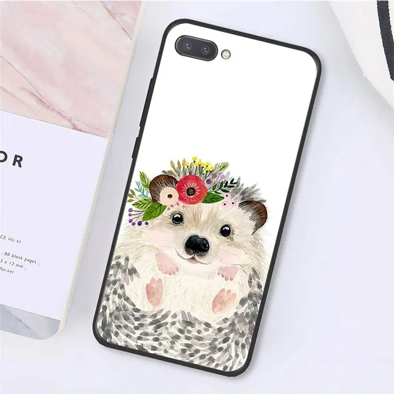 Cute Animal Hedgehog Cattle Fox Deer Flower