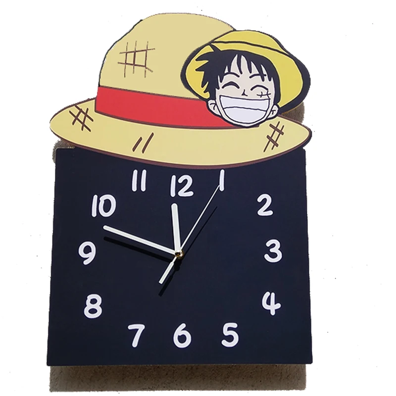 1" Аниме одна деталь команда Луффи шляпа Тони Чоппер настенные часы домашний декор комнаты Креативные 3D деревянные часы гостиная дети мальчик девочка подарок - Цвет: Style 1