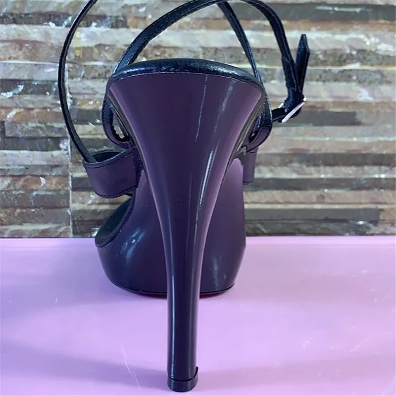 12-15cm princess flip-flops, fashion sandals, ankle straps, pole dancing performance sandals made of club PU materials