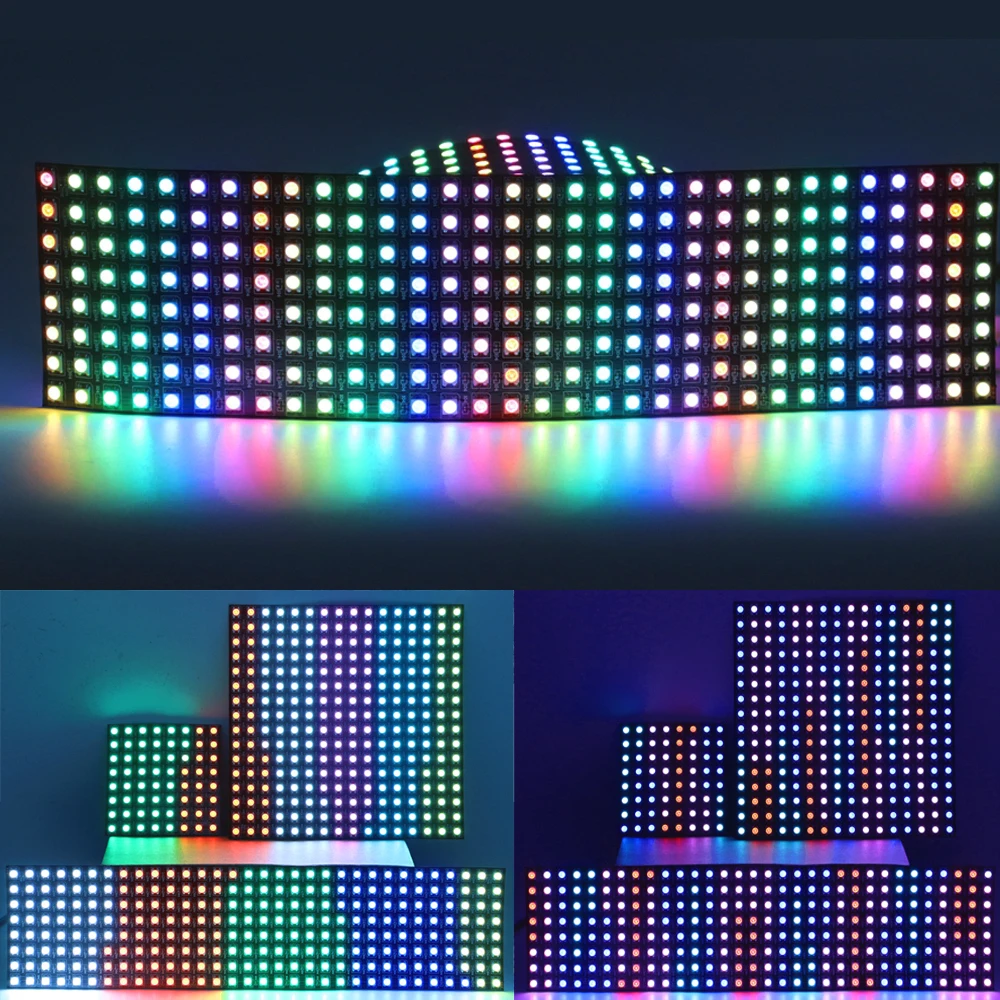 WS2812B LED Panel Screen WS2812 8*8 16*16 8*32 Pixels Module Light With SP110E B