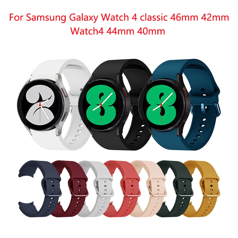 Cinturino 20Mm Per Samsung Galaxy Watch 4 44Mm 40Mm Cinturino Sportivo In Silicone Per Samsung Galaxy Watch 4 Cinturino Classico 46Mm 42Mm