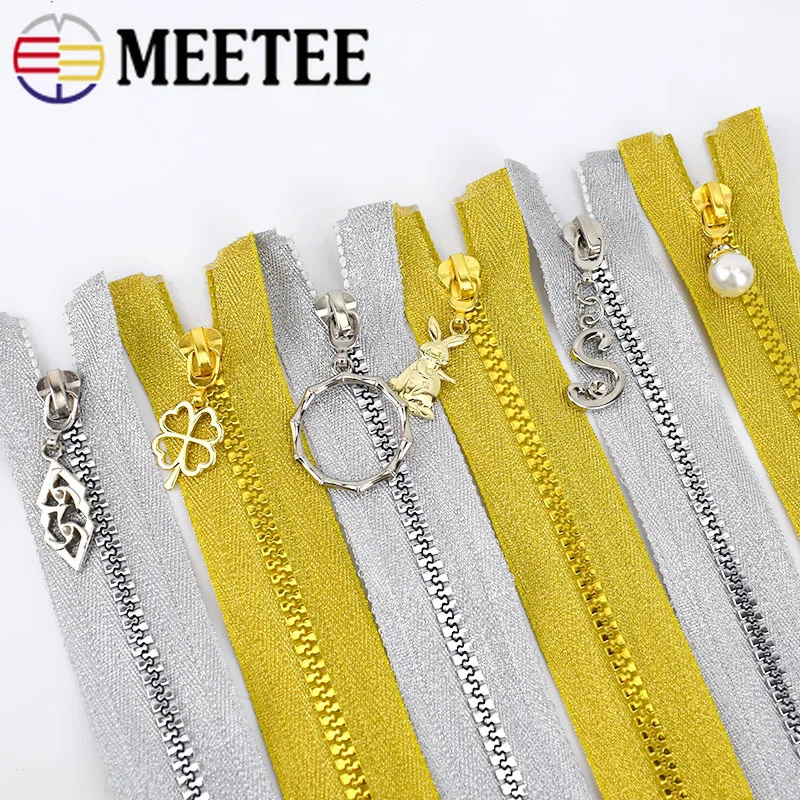 

1pc 60cm 5# Gold Silver Open-end Resin Zipper for Sewing Coat Down Jacket Bag Zippers DIY Sewing Tailor Accessories ZA407