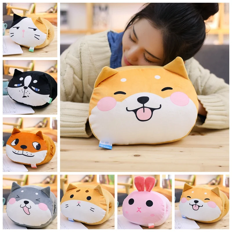 Мягкими Животные руки Подушка Кошка Собака Хаски Косплей Shiba «Лисья Секретная служба»(Inu очаровательны чучела Мультфильм Plushie 2-в-1 подушка для сна подушка подарок для ребенка