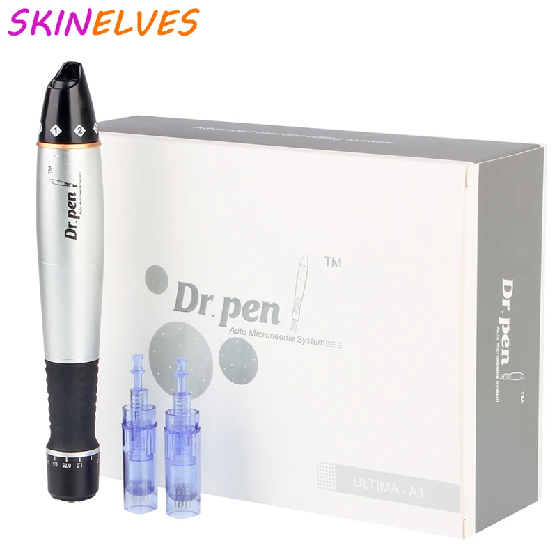 

SKINELVES Dr.Pen Ultima A1-C With 20PCS Needle Cartridge Micro Needling Machine Skin Tattoo Wired Dr Pen Professional For Face