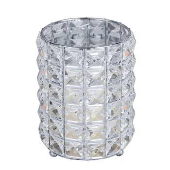 

Europe Crystal Tealight Candle Holders Wedding Table Centerpieces Dining Room Christmas Home Decorative Candle Lantern CST016