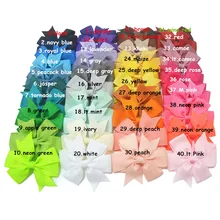 В европейском и американском стиле Лидер продаж 40-Цвет лента в рубчик ласточкин хвост лук "сделай сам" для детей, повязка на голову, одежда аксессуары продаются с зажимом