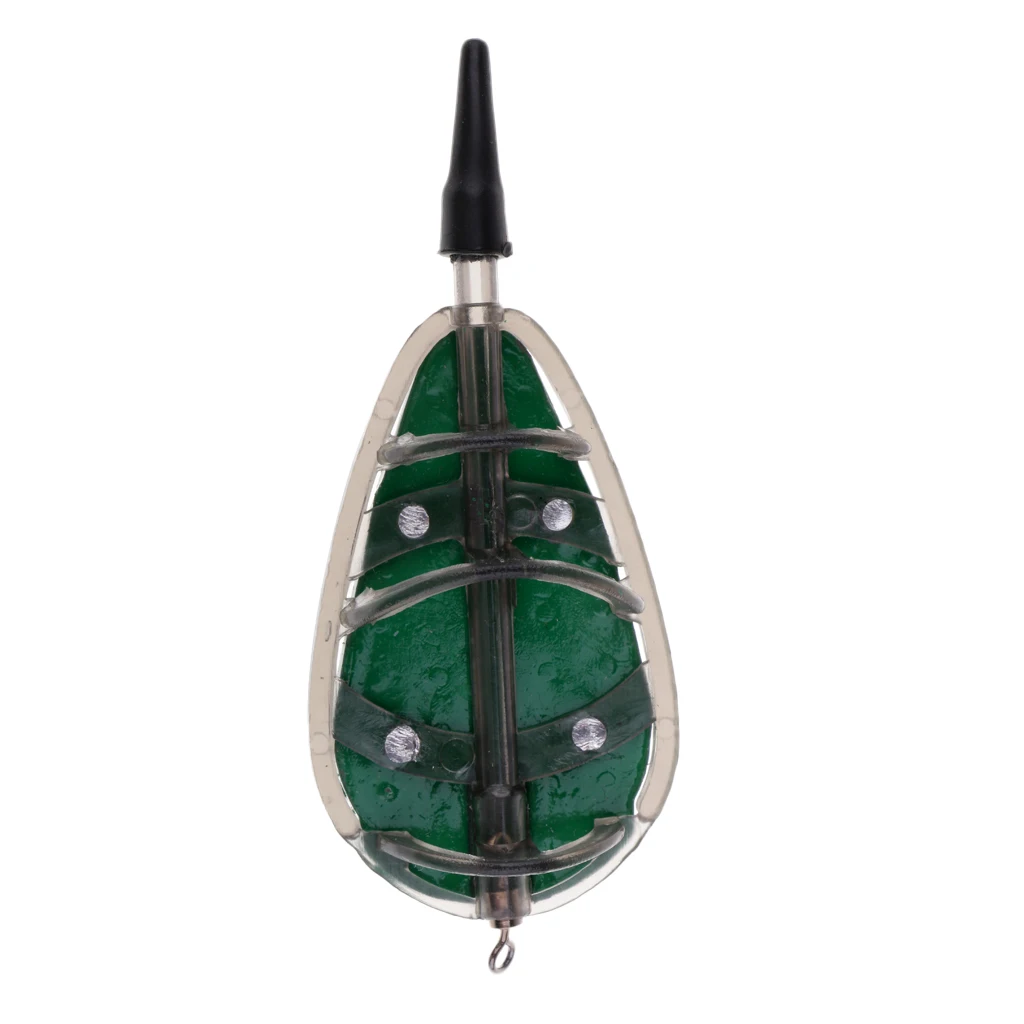 1pc 30g-100g Inline Flat Method Feeders Carp Fishing Bait Feeder Cage Lure Holder Terminal Tackle Baits Thrower 10 Sizes