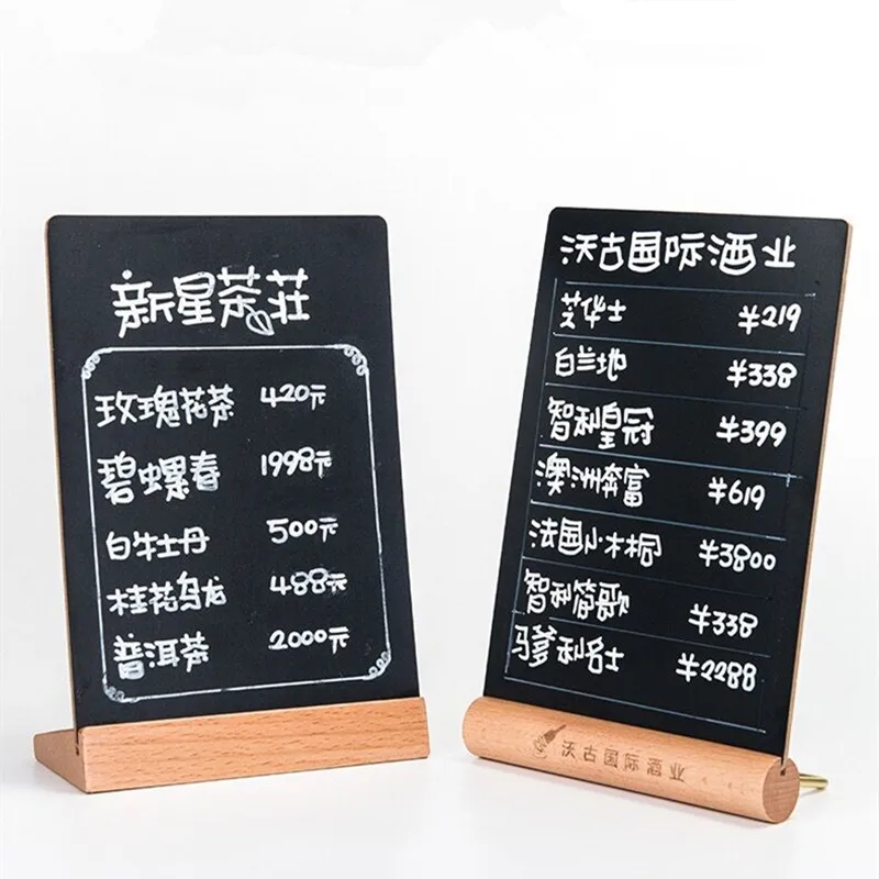 A5 DIY Reusable Chalkboard Signs Food Labels Table Numbers Place Cards Display Stand Blackboards Wooden Base Frame 10 pieces a6 waterproof chalkboard signs tables pvc erasable boards product name price tag display board