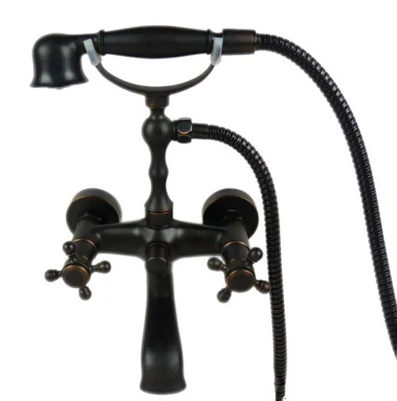 Oil Rubbed Bronze Bathroom Tub Faucet Hand Shower Sprayer Clawfoot Mixer Tap 