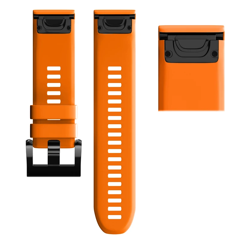 26 мм 22 мм ремешок для часов Garmin Fenix 5 5X3 3 HR для Fenix 5X Plus S60 часы Quick Release силиконовый ремешок Easyfit - Цвет ремешка: Orange