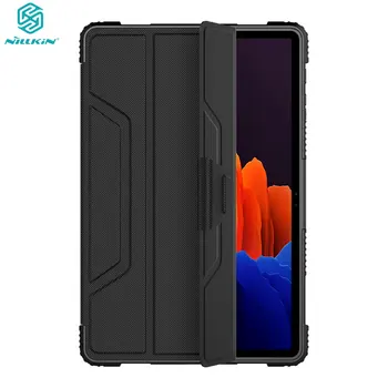 

for Samsung Galaxy Tab S7 Case Nillkin PU Leather Flip Cover Case for Samsung Galaxy Tab S7 Plus S7+ with Film