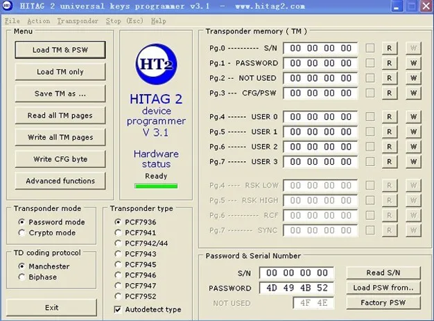 Автомобильный ключ программист HiTag2 V3.1 транспондеры программист с функцией ключа создателя чтения вин Immo номер логина код