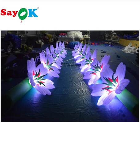 Sayok Giant 8 мл(26ft Long) надувной цветок цепи светодиодный Цветок с 16 Меняющие цвет лампы для свадебных украшений