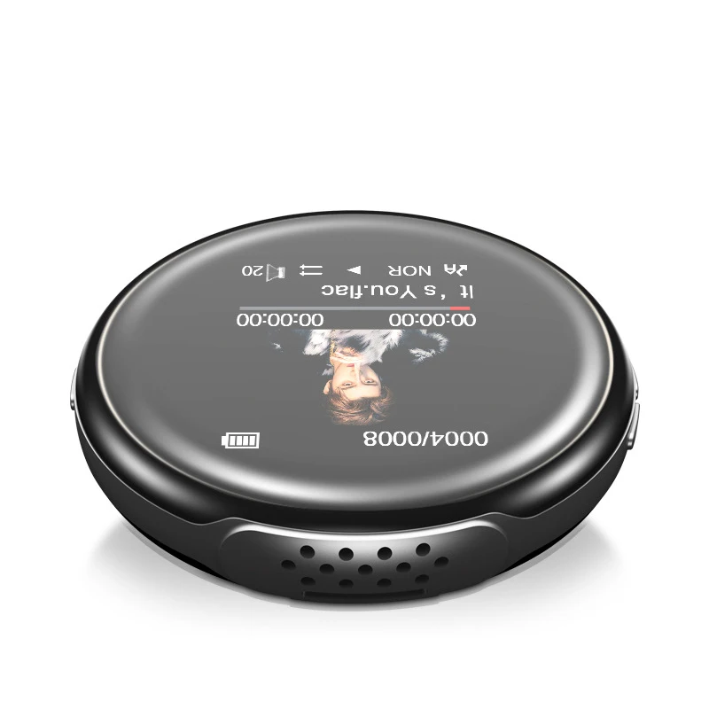 Черный Круглый mp3-плеер Модный Bluetooth спортивный мини MP3-плеер Портативный аудио 8 Гб со встроенным динамиком FM Электронная книга музыкальные плееры - Цвет: Черный