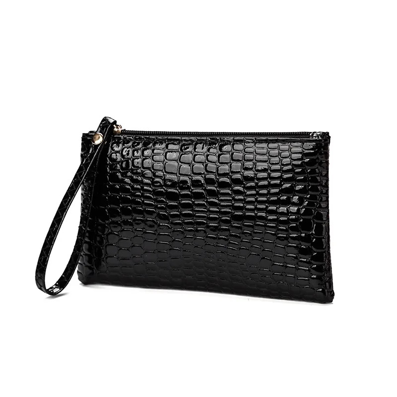 

Crocodile Pattern Women Handbags Mini Bag Cell Phone Bags Credit Card Ladies Leather Wallet Black Clutch Purse Portfel Damski