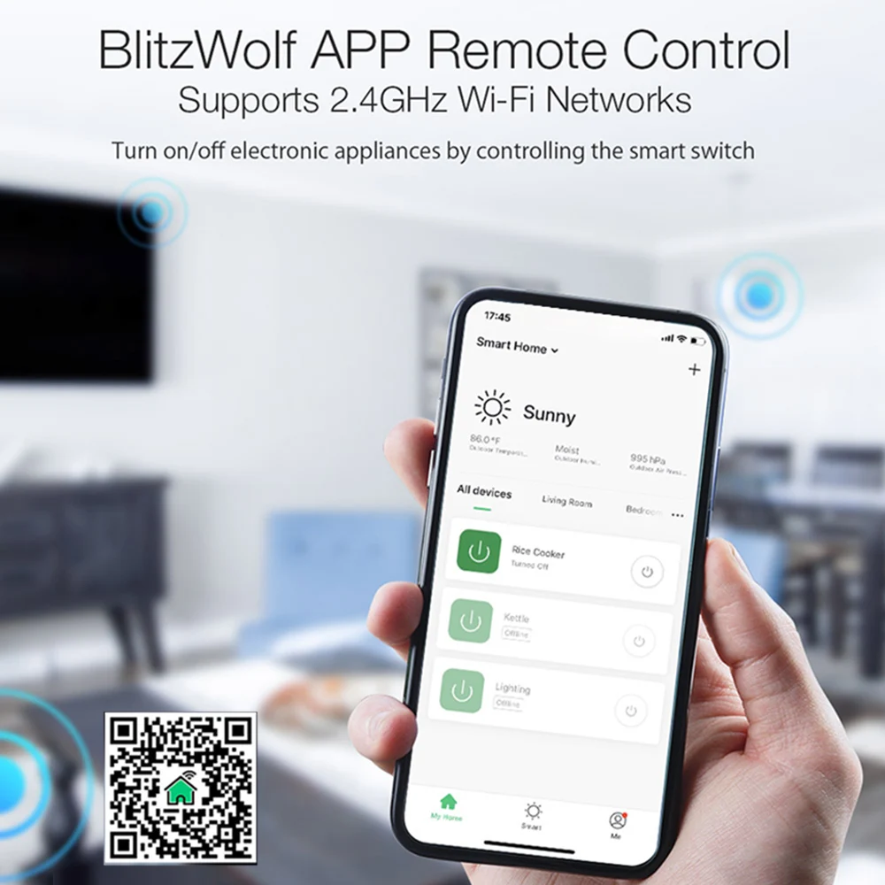 BlitzWolf умный дом 3300 Вт 15а базовый DIY WIFI переключатель управление через приложение