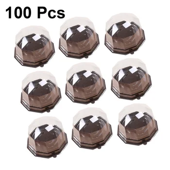 

100 Pcs Disposable Mooncake Container Diamond Shape Cake Boxes Mousse Packaging Holder Food Container with Lid