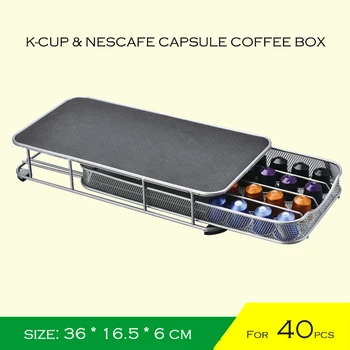 

EVA Coffee Capsules Organizer Rack for 40pcs Nespresso Capsules Coffee Machine Stand Holder Storage Box Drawer Display K-cup