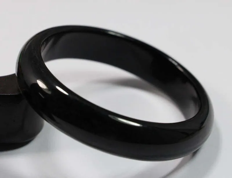 VERY FINE RARE NATURAL BLACK JADEITE JADE BRACELET BANGLE 60MM fREE SHIPPING