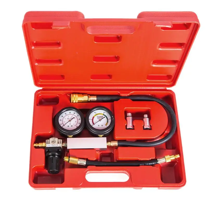 

Double Gauge System Male Cylinder Leak Tester Compression Leakage Detector Kit Set Petrol Engine Gauge Tool Connector