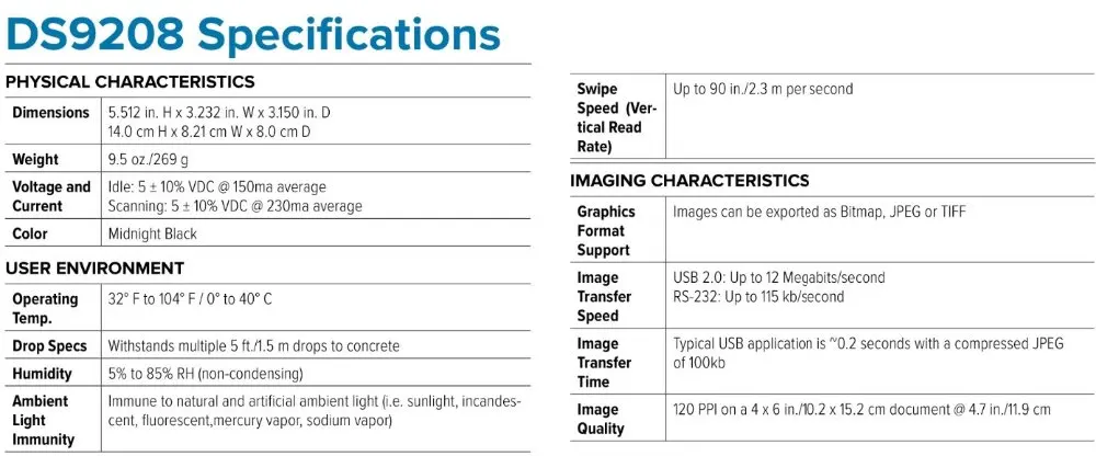 DS9208-SR00004NNWW всенаправленный Hands-free DS9208 Презентация Imager(2d 1d qr-код почтовые мобильные телефоны штрих-код) DS9208-SR