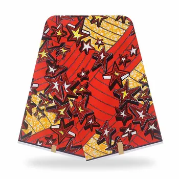 

Hot Sale Red Ankara pagne Wax Veritable African Wax Prints Fabric High Quality 100% Cotton Veritable pagne Wax 6 Yards/Pcs 2020