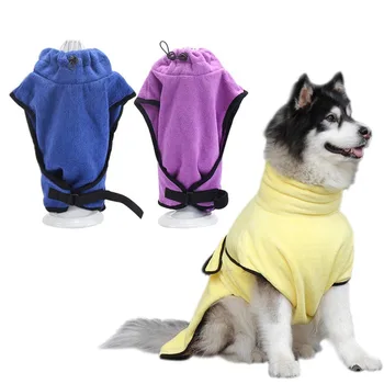 

2020 XS-XL Pet Dog Bathrobe for Small Large Dogs Super Absorbent Dog Bath Towel Cozy Soft Pet Drying Adjustable Wearable Towel