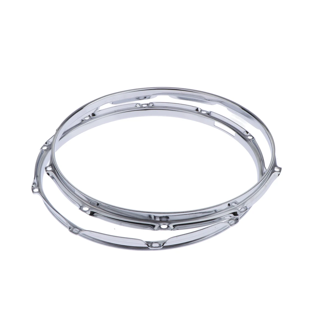 

2 Pcs Premium Alloy Steel Snare Drum Hoop Rim 14 inch 10 Holes 2.5mm