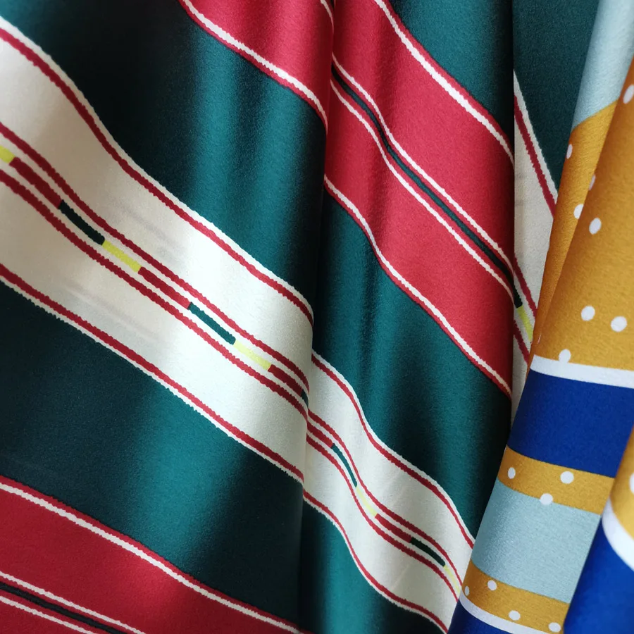 Ткань сатиновая с принтом Мягкая Блестящая полоска свадебное платье материал шелк креп сатин Шармез ткань