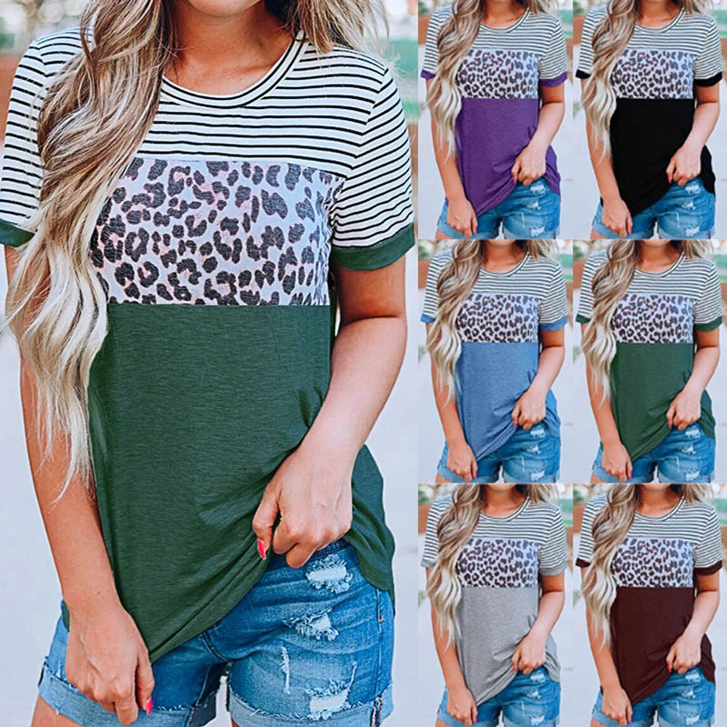 

ENXI Pregnant Clothes Pregnant Woman Clothes Women Pregnant Maternity Short Sleeve Stripe Print Floral Loose Blouse Tops