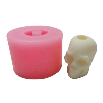 

3D Human Skull Shape Silicone Straw Topper Mold Skull Sucker Straw Decor Mold R2LE