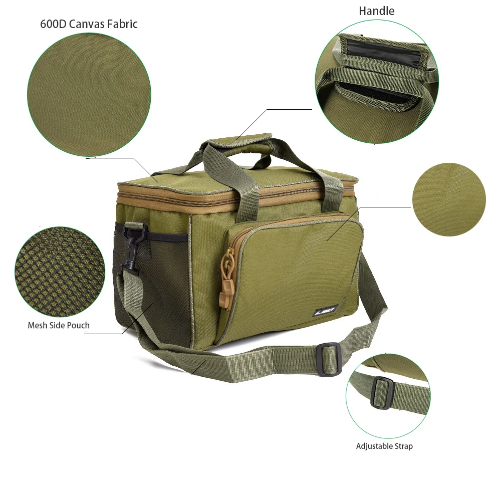 YLEO Bolsa de Pesca portortil multifunción lona segnuelo de Pesca carrete hombro cintura mochila bolsa para carpa Pesca 37*25*25 см